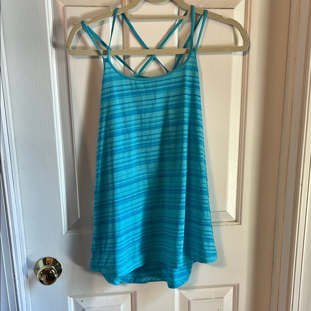 Danskin Now Blue Backless Relaxed Tank Top